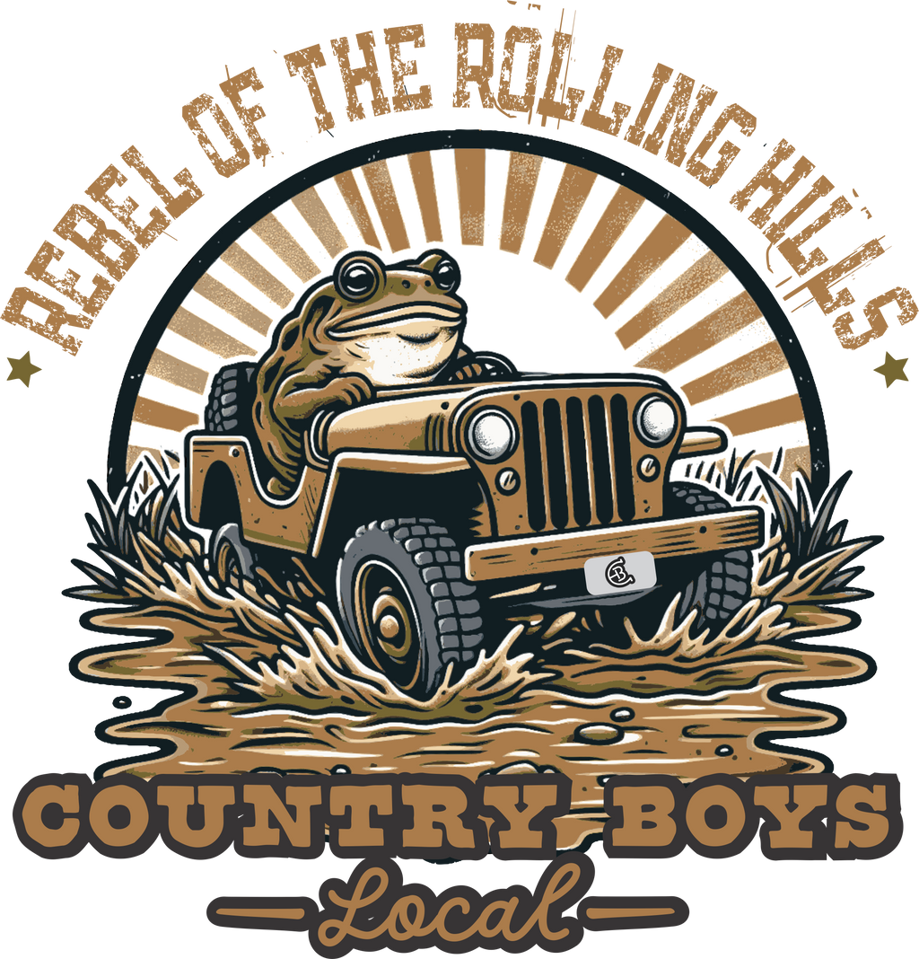 "Rebel of the Rolling Hills country boy t-shirt back design - mud run off-road graphic tee by Country Boys Local"