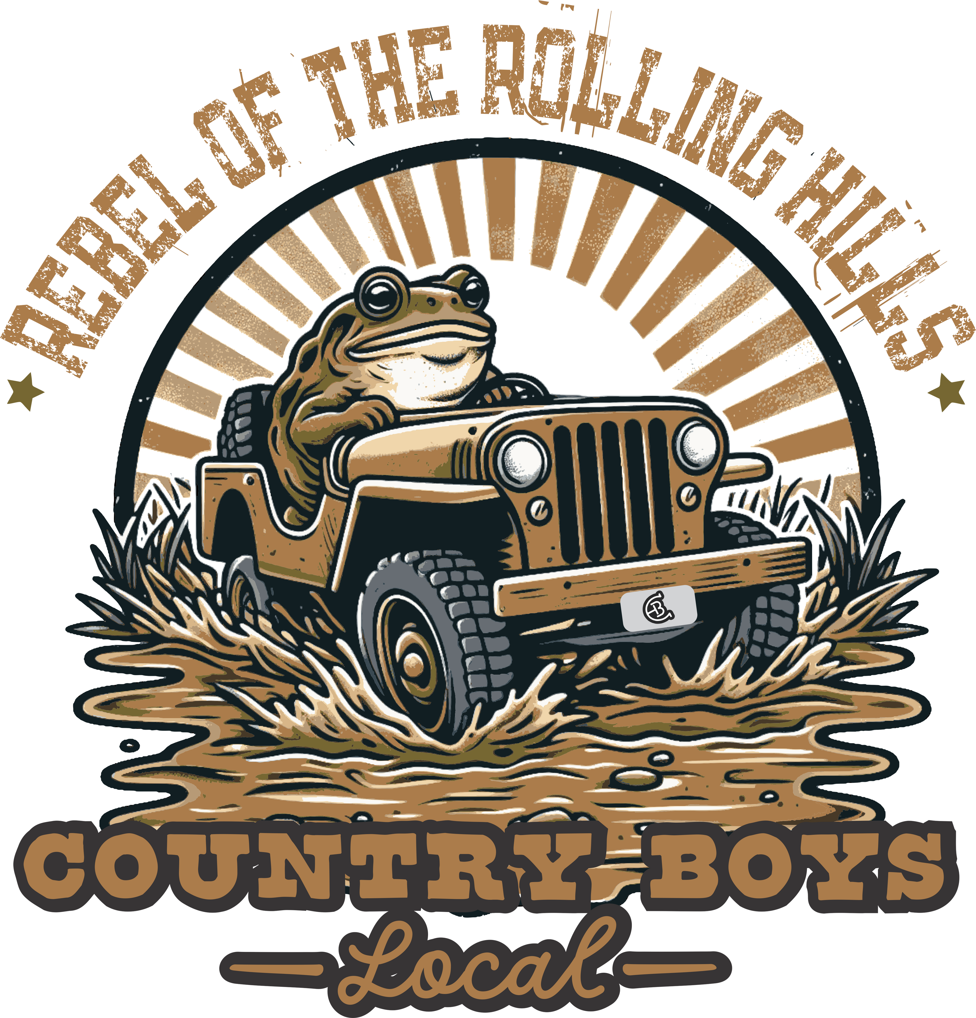 "Rebel of the Rolling Hills country boy t-shirt back design - mud run off-road graphic tee by Country Boys Local"
