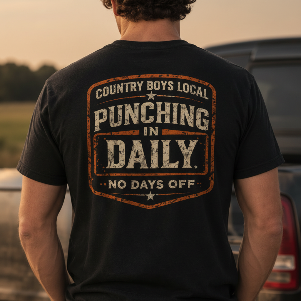 Punching In Daily - Back Graphic Close-Up